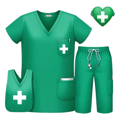 green occupational therapy scrubs with medical details sticker