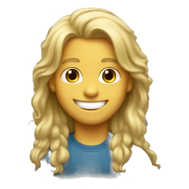 A little long-haired blond boy  smiling  sticker