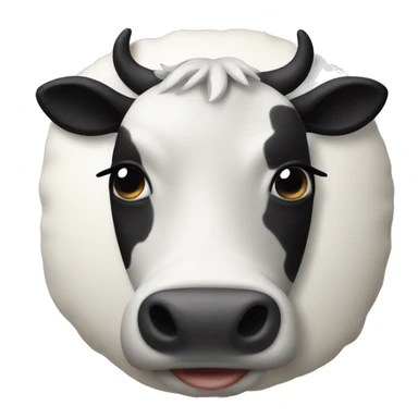 a cushion that looks like a cow sticker