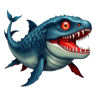Leviathan – Massive scaled beast with glowing eyes. sticker