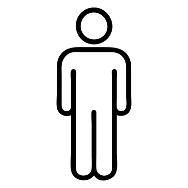 Simple human figure standing, person icon sticker
