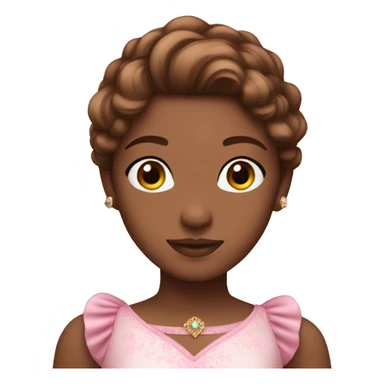 pretty pink princess with brown hair sticker