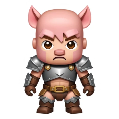 angry Minecraft baby Piglin in leather armor sticker