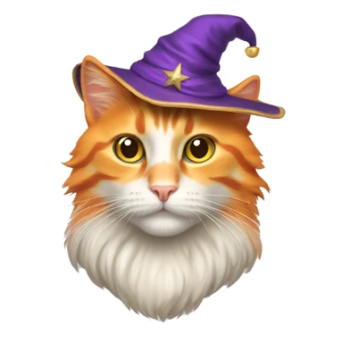 orange cat wizard sticker