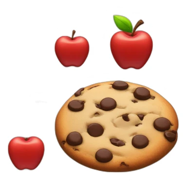 red apple and a chocolate chip cookie sticker