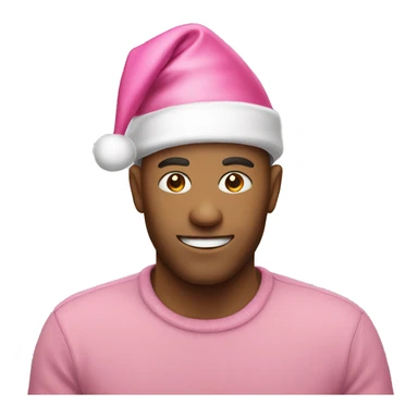 Pink Christmas hat sticker