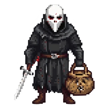 nightmarish executioner with torn sack mask sticker
