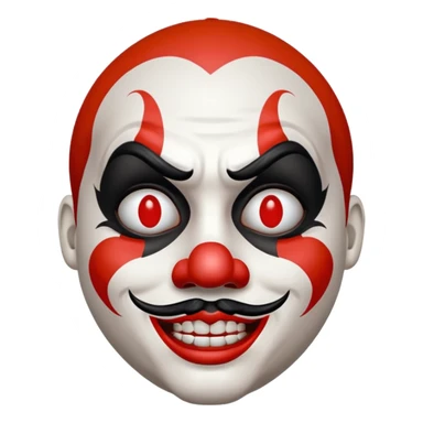 The simple Insane Clown Posse face makeup on a simple round emoji sticker