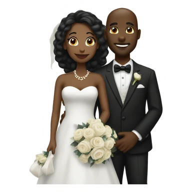 wedding of black couple sticker