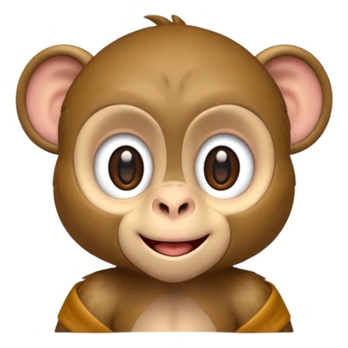 Cute 2.5D shading Graphics. Front View Standing Monkey. sticker