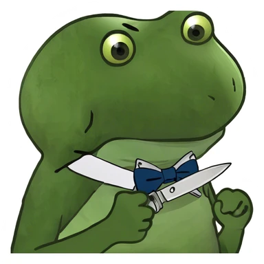 Knife with bow sticker