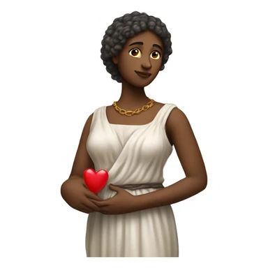 Sappho holds a heart in her hand sticker