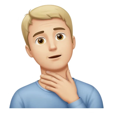 man holding his neck while looking up sticker