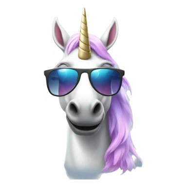 cool unicorn wearing sunglasses sticker