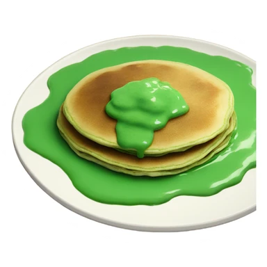 green pancakes on a plate with green sauce sticker