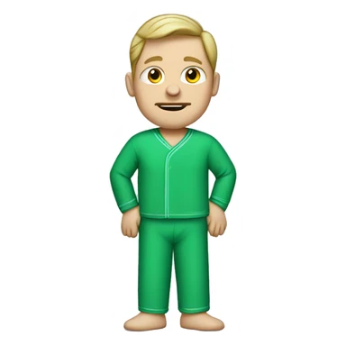 White Man in Green pyjamas  sticker