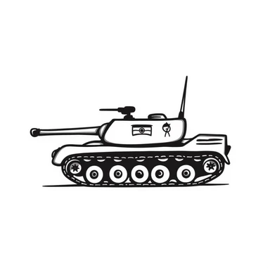 Hand-drawn Indian Army tank with Indian tricolor markings sticker