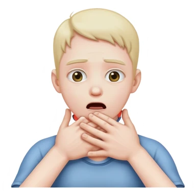 Person choking neck with their hands sticker