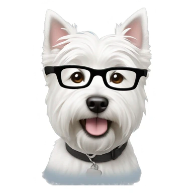 west highland white terrier with black glasses sticker