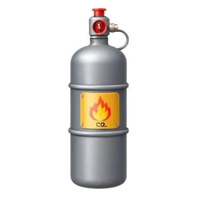 CO2 gas bottle + marking on the bottle sticker