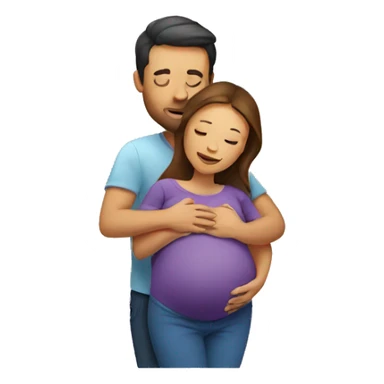 Man hugging pregnant woman sticker