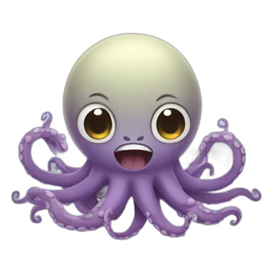 cute kraken cute face doing yoga sticker