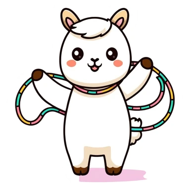 Alpaka with hula hoop  sticker