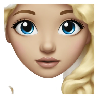 ocean blue doll eyes, blonde hair, feminine, pink, girl, angelic sticker