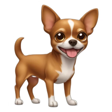 Brown chihuahua dog pooping sticker