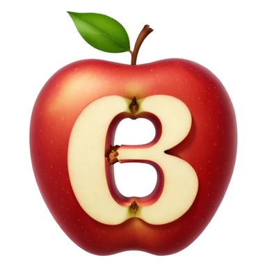 O like empty apple inside letter B sticker