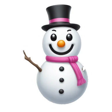 Pink snowman  sticker