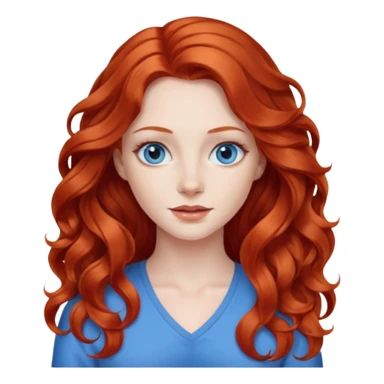 long redhead wavy hair woman back sticker