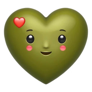 olive green heart emoji sticker