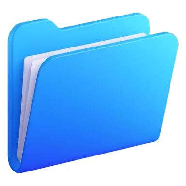 Windows 11 style folder icon, modern, rounded corners, blue gradient, minimal, no text sticker