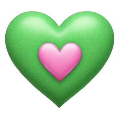 green heart with pink heart on it sticker