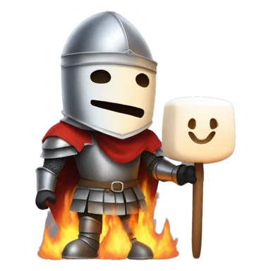 a knight keeping a marshmellow over fire and saying "i wish it was 2024" sticker