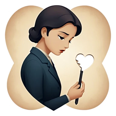 Icon for Drama Movies: A vintage movie poster-style design featuring a tense scene with emotional expressions, a dimly lit background, and key dramatic elements like a broken heart, a tear, and a silhouette of a person in despair. Bold, cinematic typography. Transparent background. sticker
