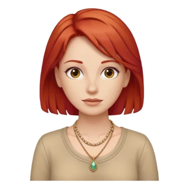 lady-in-beige-clothes-,-red-hair,-wearing-necklace sticker