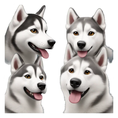 5 huskies sticker