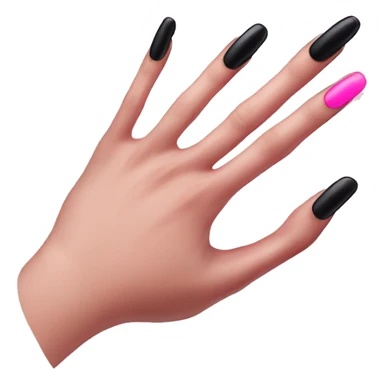 pink nails black hand sticker