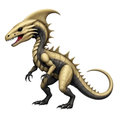 Marowak-Salandit-Xenomorph-hybrid-fantasy-creature (full body) with colored scale pattern markings sticker
