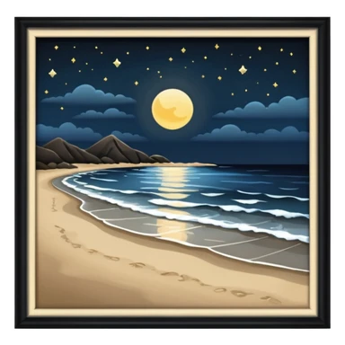 Night beach sticker