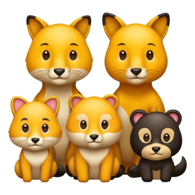 animal group with one male and two females sticker