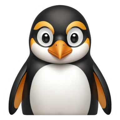 peguin hald body, hand on chin, wow suprise, half body sticker