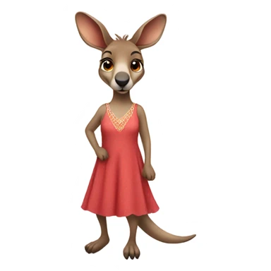 Kangaroo in a dress sticker