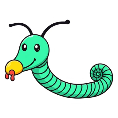colorful worm sticker