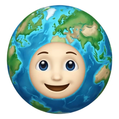 Make a image prompt of the earth with a face sticker