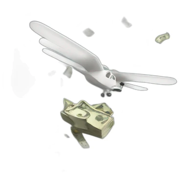 flying cash sticker