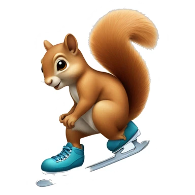squirrel wearing ice skates on its feet sticker