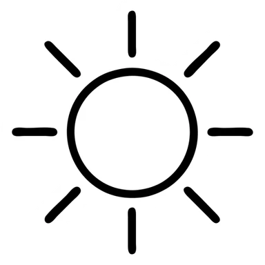 transparent sun with black outline sticker